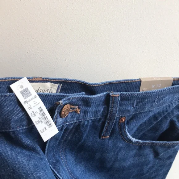 NWT Madewell sz 32 jeans Baggy straight Dark Worn Indigo Wash New unworn jeans